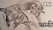 Heeraben Modi Dies: Artist Zuhaib Khan Draws Sketch of PM Narendra Modi's Mother in Amroha to Pay Homage (See Pics)