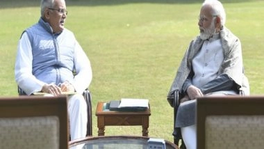 India News | Chhattisgarh CM Baghel Met PM Modi, Expressed Condolences on Death of His Mother