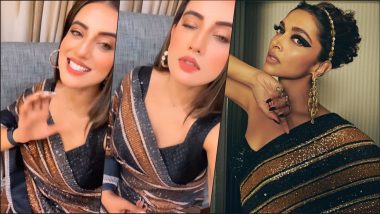 Akshara Singh Sexy ‘Kamariya’ Video: Bhojpuri Actress Inspired by Deepika Padukone’s Sabyasachi Saree Look in Instagram Reel!