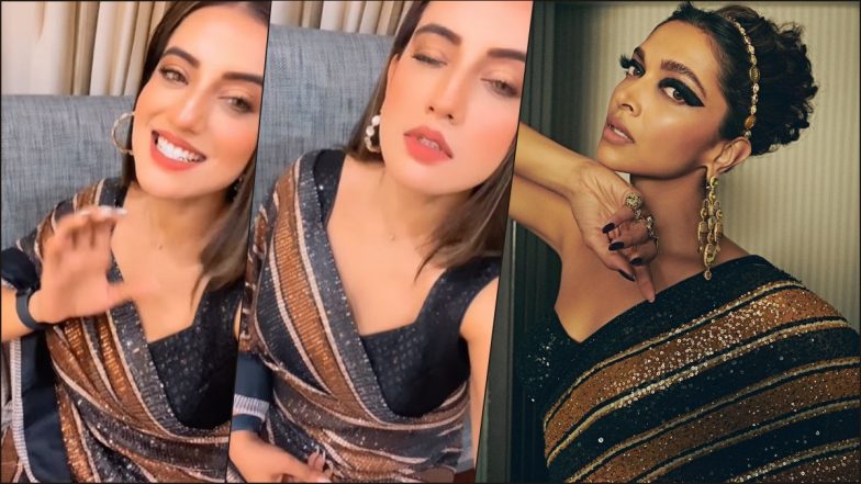 Akshara Singh Sexy ‘Kamariya’ Video: Bhojpuri Actress Inspired by Deepika Padukone’s Sabyasachi Saree Look in Instagram Reel!