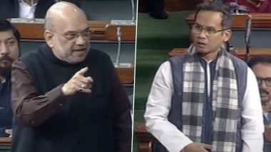 Amit Shah Gets Angry Again! Home Minister Schools Congress MP Gaurav Gogoi During Discussion on Pegasus Spyware in Lok Sabha (Watch Video)
