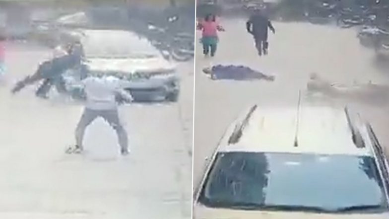 UP Shocker: Speeding Car Knocks Down Man in Ghaziabad, Horrific Video Caught on CCTV