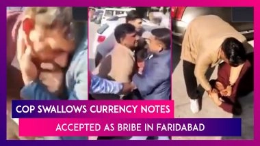 Bizarre Video: Policeman Tries To Swallow Currency Notes Accepted As Bribe In Faridabad, Haryana