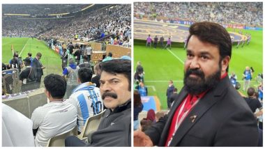 Mammootty, Mohanlal Post Selfies While Watching Argentina vs France Final Match at FIFA 2022 World Cup in Qatar (View Pics)