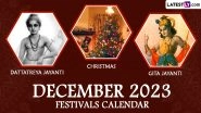 December 2023 Holidays Calendar With Major Festivals & Events: World AIDS Day, Christmas, Winter Solstice; Get Complete List of Important Dates in the Last Month of the Year