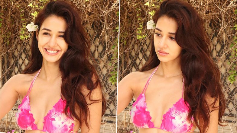 Disha Patani Rocks Printed Pink Bikini and Flower in Hair, Shares Hot Photos on Instagram