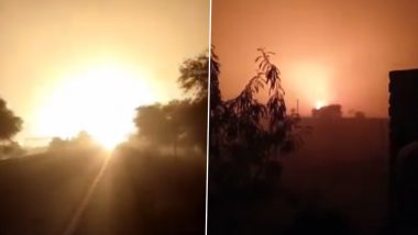 Bhagalpur Cylinder Blast: Truck Carrying LPG Cylinders Catches Fire, Area Rocked by Several Explosions (Watch Video)