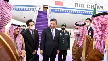 China President Xi Jinping Visits Saudi Arabia To Cement Gulf Arab Ties, Gets Honorary Escort From Saudi Fighter Jets (Watch Video)