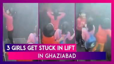 Ghaziabad: Three Girls Get Stuck In Society Lift For Over 20 Minutes; Viral CCTV Video Shows The Kids Weeping