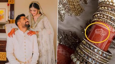 Haris Rauf’s Wife Muzna Masood Malik Puts Pacer’s Initials With his Bowling Speed As Part of Her Wedding Mehndi Design (See Pic)