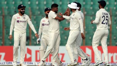 IND vs BAN 1st Test 2022 Day 2 Stumps: Kuldeep Yadav and Mohammed Siraj Star, Bangladesh 133/8 at Close of Play