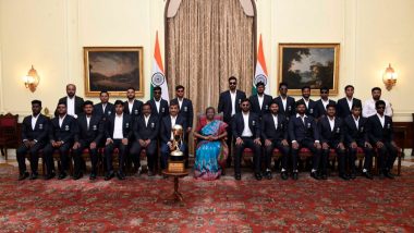 India Blind Men's Cricket Team Meet President Draupadi Murmu at Rashtrapati Bhavan After Winning T20 World Cup 2022 for Blind