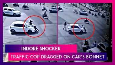 Indore Shocker: Traffic Policeman Dragged On Top Of Car’s Bonnet For 4 km For Asking To Pay Fine; Video Goes Viral