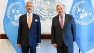 EAM S Jaishankar Discusses India&rsquo;s G20 Presidency With UN Secretary General Antonio Guterres (Watch Video)