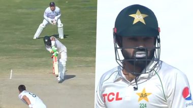 James Anderson Castles Mohammad Rizwan, Leaves Pakistan Batter Standing in Disbelief During Day 3 of PAK vs ENG 2nd Test 2022 (Watch Video)