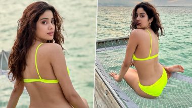 Janhvi Kapoor Sets the Temperature Soaring As She Stuns in Neon Bikini During Her Maldives Vacay (View Pics)