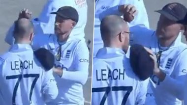 Joe Root Hilariously Uses Jack Leach’s Bald Head To Shine Ball During Day 3 of PAK vs ENG 1st Test 2022 (Watch Video)