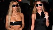 Kim Kardashian Opts for Black Bandeau Top With Sexy Pants For an Outing in Miami With Sister Khloe Kardashian (View Pics)