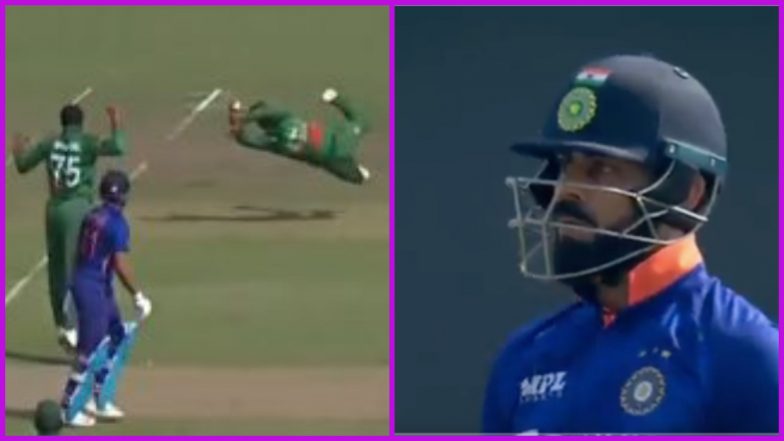 Litton Das Catch Video: Virat Kohli Shocked After Bangladesh Stand-in Captain Takes a Stunner During IND vs BAN 1st ODI 2022