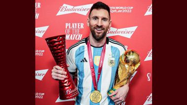 Lionel Messi With the World Cup! Argentina Captain Shares Frame With FIFA World Cup 2022 Trophy Inside Flight Back to Argentina