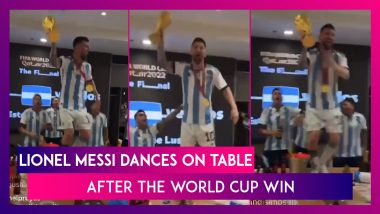 Lionel Messi Dances On Table In The Dressing Room After Argentina Wins FIFA World Cup