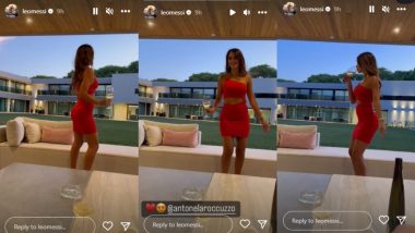 Lionel Messi POV – Wifey Antonela Roccuzzo Dancing in Red Hot Dress Holding a Glass of Drink! Check Argentina Footballer’s IG Stories