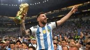 Lionel Messi 2022 World Cup Images & HD Wallpapers For Free Download: LM10 HD Photos in Argentina Jersey with WC Trophy Pictures to Share Online