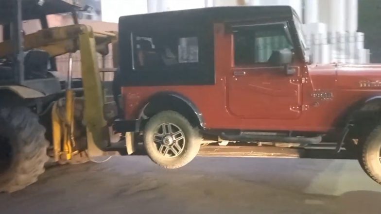 Lucknow Municipal Corporation Tow Away Mahindra Thar Car, Video Goes Viral