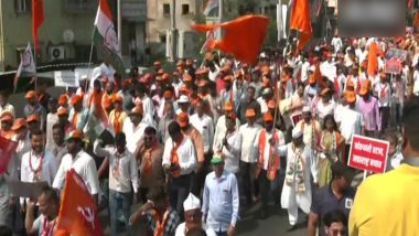 Maharashtra: MVA Holds Protest March Against Eknath Shinde Government, Governor Bhagat Singh Koshiyari's Remarks on Chhatrapati Shivaji Maharaj