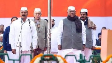 Congress Foundation Day 2022: Mallikarjun Kharge Attacks Modi Government, Says ‘Society Being Divided by Hate’ (Watch Video)