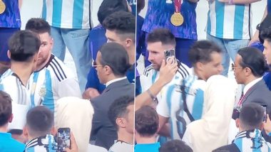 Lionel Messi ‘ANGRY’ at Salt Bae for Crashing Argentina’s FIFA World Cup 2022 Victory Celebrations, Video Goes Viral