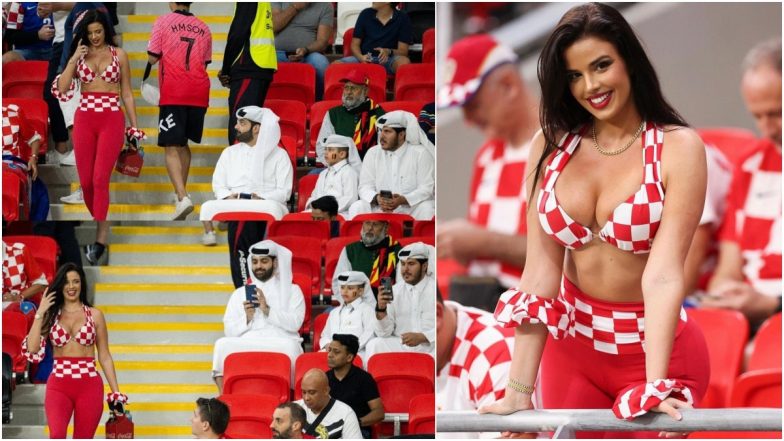 Miss Croatia Ivana Knoll Wears Bra To Qatar Stadium Sexiest Fan Shares Photo Of Qatari Fans 