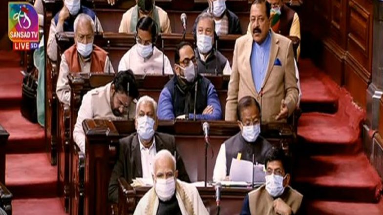 COVID-19: PM Narendra Modi, Other MPs Attend Rajya Sabha Proceedings Wearing Face Masks (See Pic and Video)