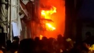 Mumbai Fire: Massive Blaze Erupts in 20 Shops of Scrap Material and Vehicle Spare Parts in Kurla; No Casualty Reported (Watch Video)