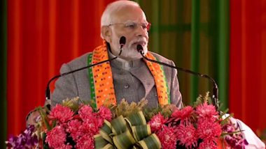 PM Narendra Modi in Agartala Says ‘Our Focus Is on Improving Physical, Digital and Social Infrastructure in North East’ (Watch Video)