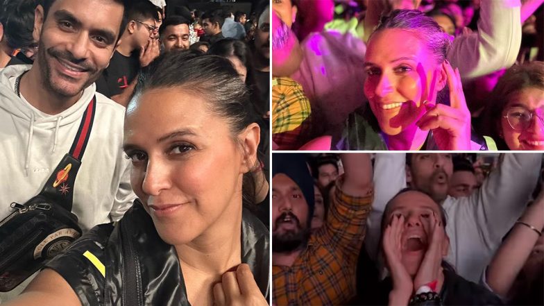 Neha Dhupia and Hubby Angad Bedi Have a Blast at Diljit Dosanjh's Concert in Mumbai (View Pics & Videos)