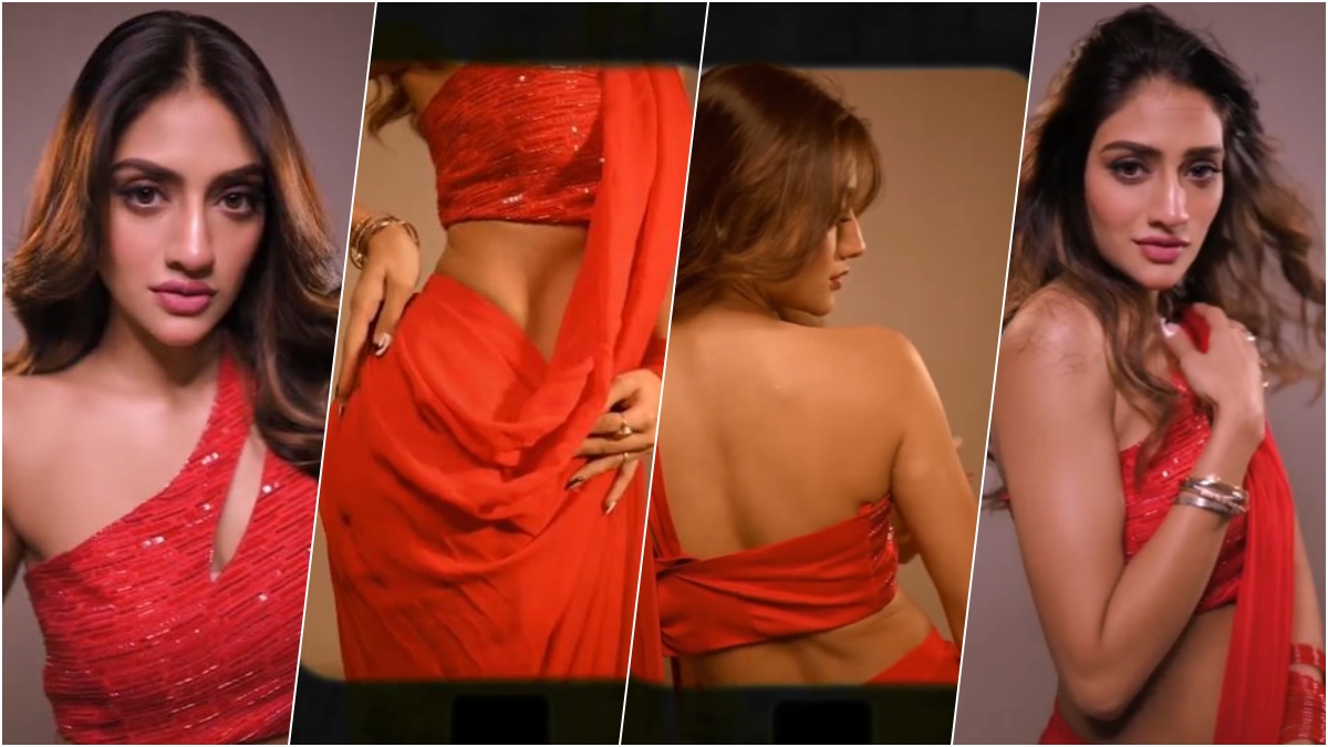 Bhartiya Sexy Video - Nusrat Jahan Sexy Video x Shah Rukh Khan Dialogue: Bengali Actress Dazzles  in Red Saree and Matching Bangles in Hot Instagram Reel | ðŸ‘ LatestLY