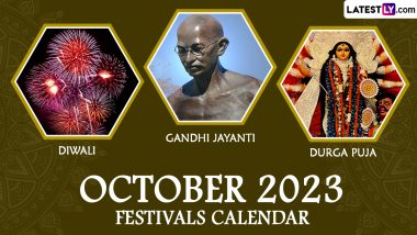 October 2023 Holidays Calendar With Major Festivals & Events: Gandhi Jayanti, Navratri, Durga Puja and Dussehra, Get the List of Significant Dates in the Tenth Month