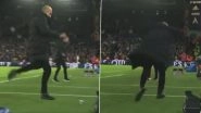 Funny Incident! Pep Guardiola Kicks A Bottle Which Accidentally Hits A Leeds United Support Staff On Bench, Runs Over To Apologize (Watch Video)