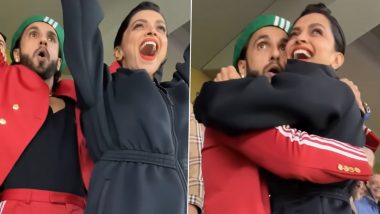 Ranveer Singh Embracing Deepika Padukone and Then Jumping in Glee Over Argentina's Win at FIFA World Cup Final is Simply Priceless! (Watch Video)