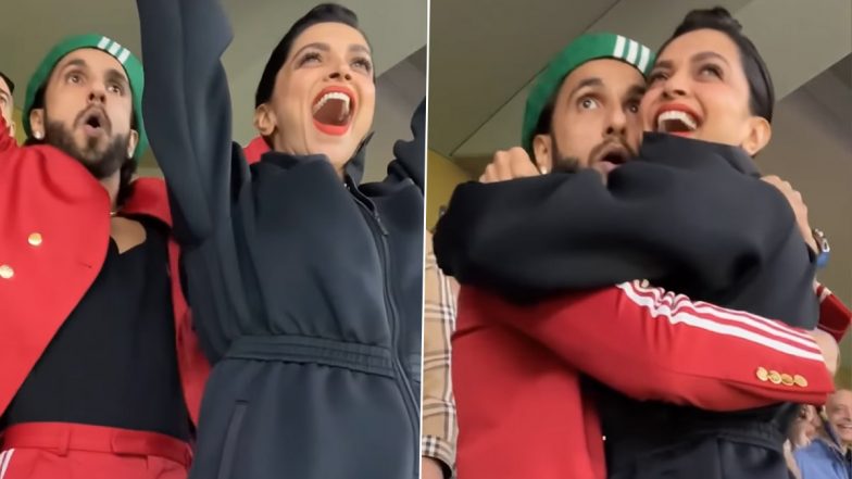 Ranveer Singh Embracing Deepika Padukone and Then Jumping in Glee Over Argentina's Win at FIFA World Cup Final is Simply Priceless! (Watch Video)