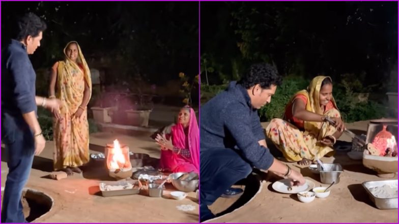 Sachin Tendulkar Relishes Food Cooked on Chulha, Master Blaster Shares Instagram Video on ‘Anokha’ Experience! (Watch Video)