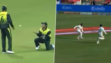 Imam-Ul-Haq, Abrar Ahmed's Dropped Catch Reminds Fans of Saeed Ajmal-Shoaib Malik’s Iconic Drop, Comedy of Errors Occurs During PAK vs NZ 1st Test (Watch Video)