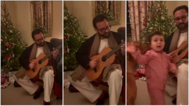 Video of Baby Jeh Interrupting Dad Saif Ali Khan While Strumming the Guitar During Christmas Celebrations Is Too Cute To Be Missed – WATCH