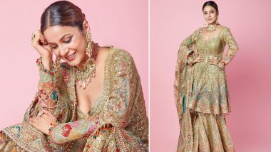 Shehnaaz Gill Looks Nothing Less Than a Dulhaan in Heavily Embroidered Ethnic Wear (View Pics)