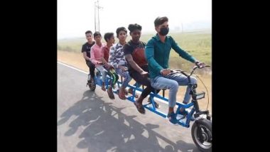 Asad Abdullah Electric Bike: UP Youth Makes Six-Seater E-Bicycle, Video Goes Viral