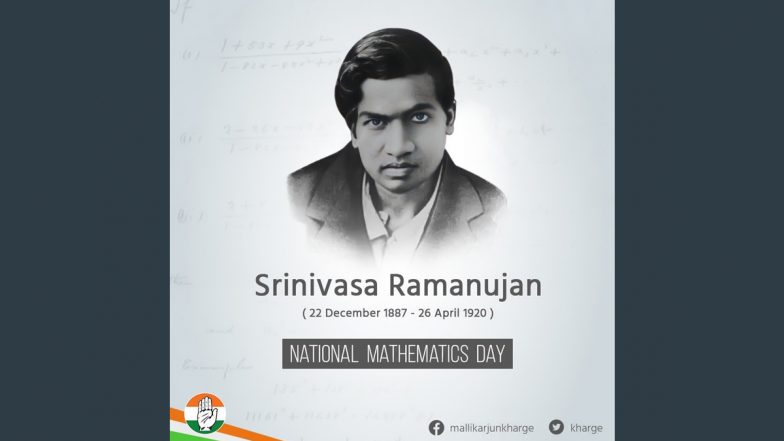 National Mathematics Day 2022: Mallikarjun Kharge, Nitin Gadkari and Other Leaders Remember Mathematical Genius Srinivasa Ramanujan on His Birth Anniversary