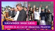 Sukhwinder Singh Sukhu Sworn In As The Chief Minister Of Himachal Pradesh; Rahul Gandhi, Priyanka Gandhi & Others Attend Oath Ceremony