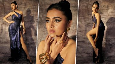 Tejasswi Prakash Dishes Out Glam Vibes In Thigh-High Slit Gown Paired With Gold Jewellery (View Pics)