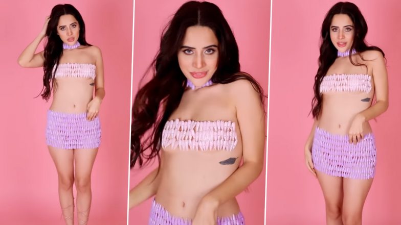 Uorfi Javed ‘Nails’ Her Fashion Game Again! Hottie Dresses Up in Outfit Made Out of Nail Extensions and Flaunts Her Sexy Bod (Watch Video)